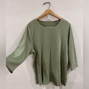 Cj banks sage green women’s 3/4 length sleeve shirt